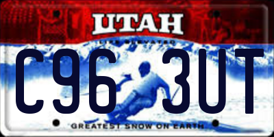UT license plate C963UT