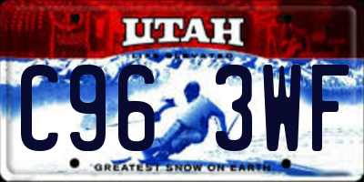UT license plate C963WF