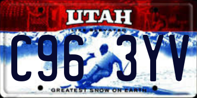 UT license plate C963YV