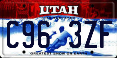 UT license plate C963ZF