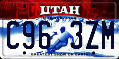 UT license plate C963ZM