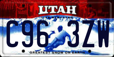 UT license plate C963ZW