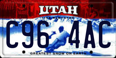 UT license plate C964AC