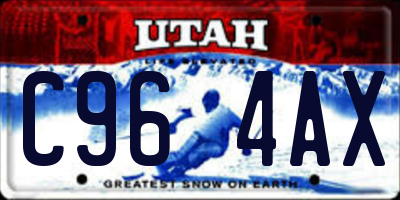 UT license plate C964AX