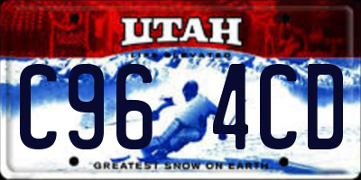 UT license plate C964CD