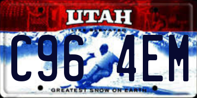 UT license plate C964EM