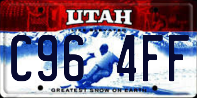 UT license plate C964FF