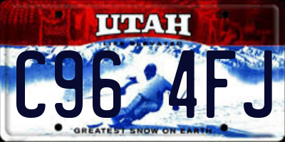 UT license plate C964FJ