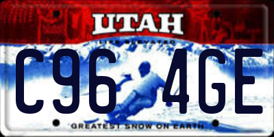 UT license plate C964GE