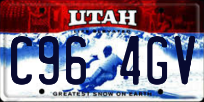 UT license plate C964GV