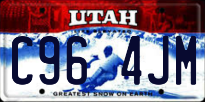 UT license plate C964JM