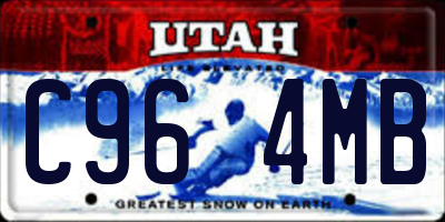 UT license plate C964MB