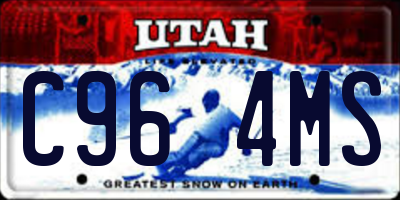 UT license plate C964MS