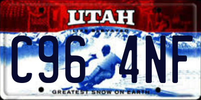 UT license plate C964NF