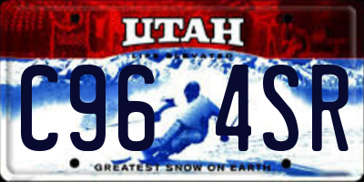 UT license plate C964SR