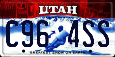 UT license plate C964SS