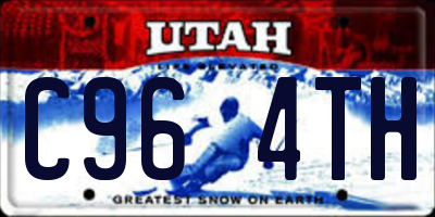 UT license plate C964TH
