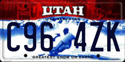 UT license plate C964ZK
