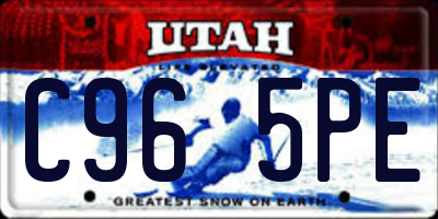 UT license plate C965PE