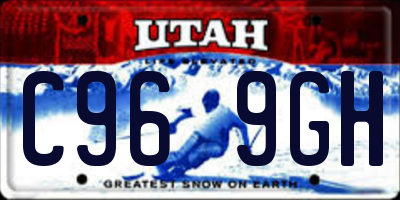 UT license plate C969GH