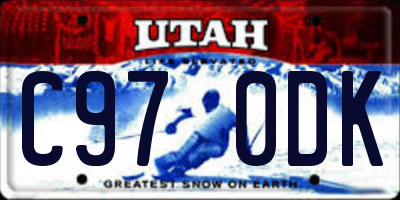 UT license plate C970DK