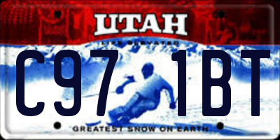UT license plate C971BT
