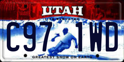 UT license plate C971WD