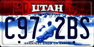 UT license plate C972BS