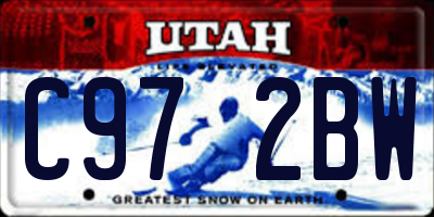 UT license plate C972BW
