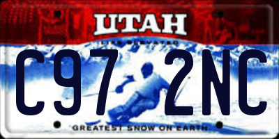 UT license plate C972NC