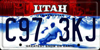 UT license plate C973KJ