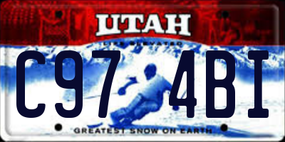 UT license plate C974BI