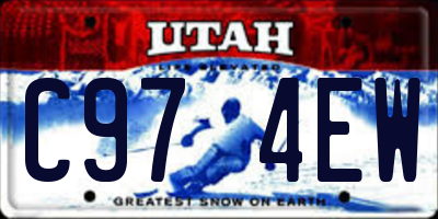 UT license plate C974EW