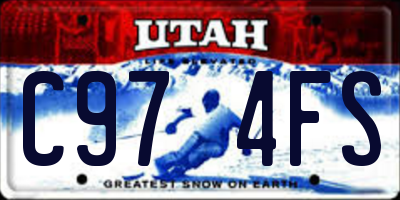UT license plate C974FS