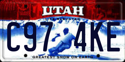 UT license plate C974KE