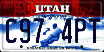 UT license plate C974PT