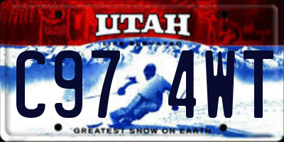 UT license plate C974WT