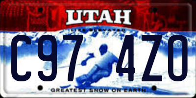 UT license plate C974ZO