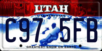 UT license plate C975FB