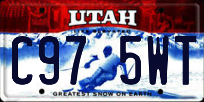 UT license plate C975WT