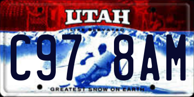 UT license plate C978AM