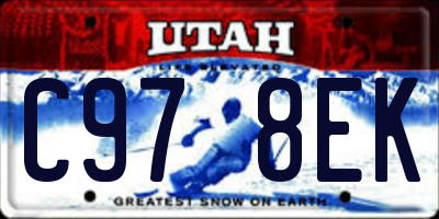 UT license plate C978EK