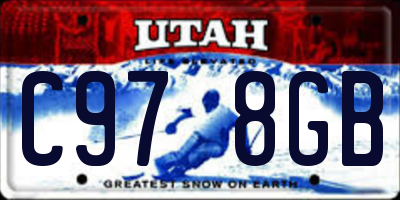 UT license plate C978GB
