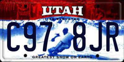 UT license plate C978JR