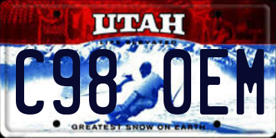 UT license plate C980EM