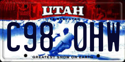 UT license plate C980HW