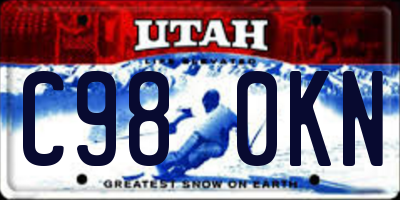 UT license plate C980KN
