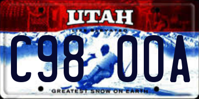 UT license plate C980OA