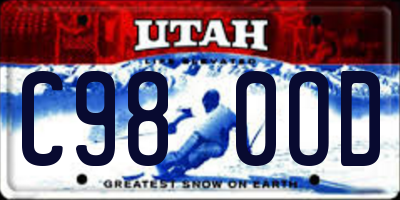 UT license plate C980OD