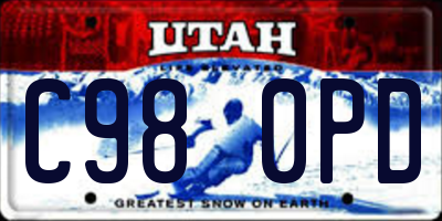 UT license plate C980PD